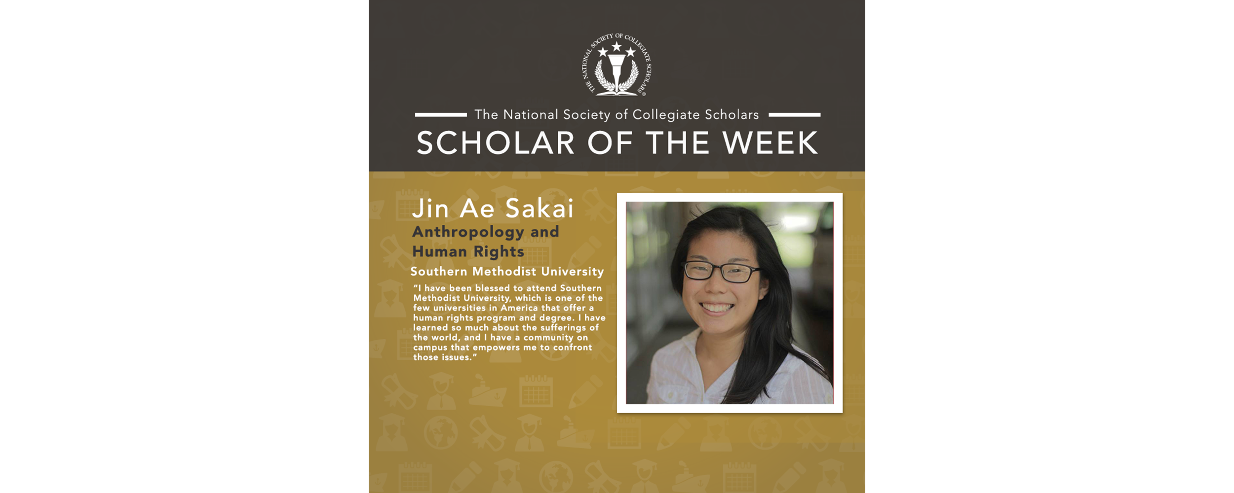 Scholar of the Week: Jin Ae Sakai