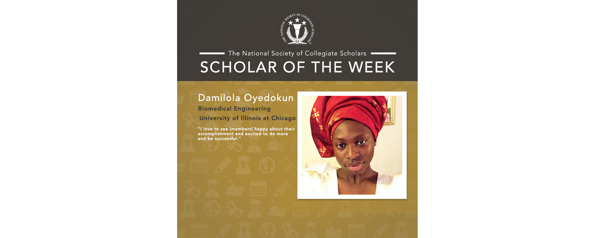 Scholar of the Week: Damilola Oyedokun